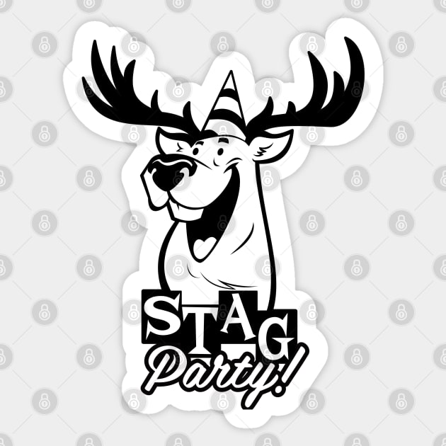 Retro Stag Party Sticker by Wardellb